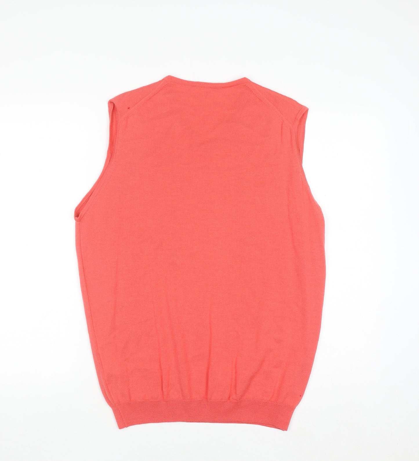 Cutter & Buck Men's Pink Merino Wool V-Neck Sleeveless Vest M