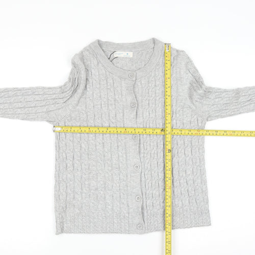 Primark Women Grey Cable Knit Cardigan M Regular Fit
