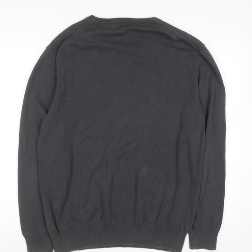 French Connection Men's Black XL Crew Neck Cotton Jumper