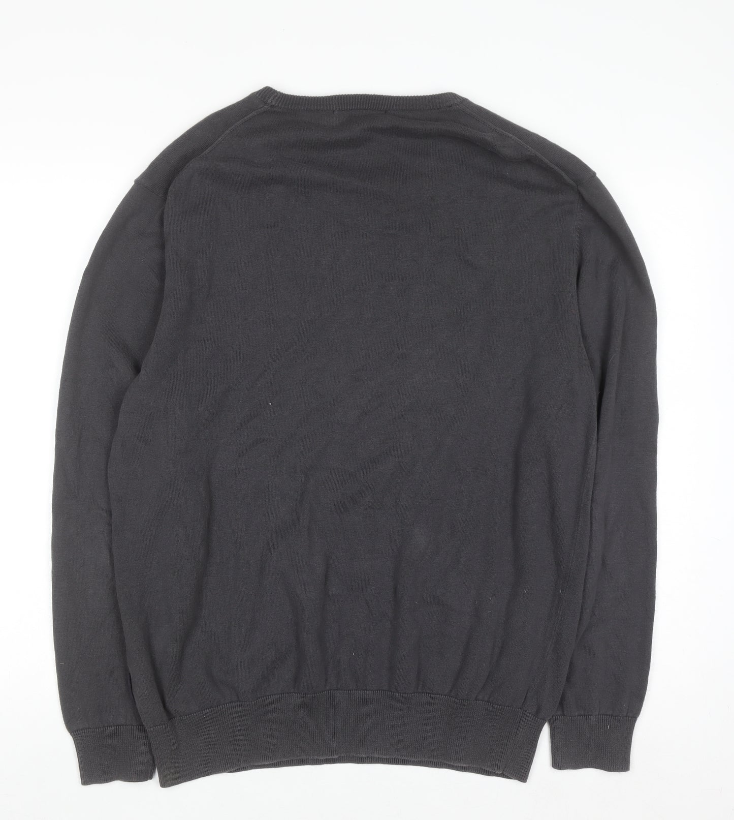 French Connection Men's Black XL Crew Neck Cotton Jumper