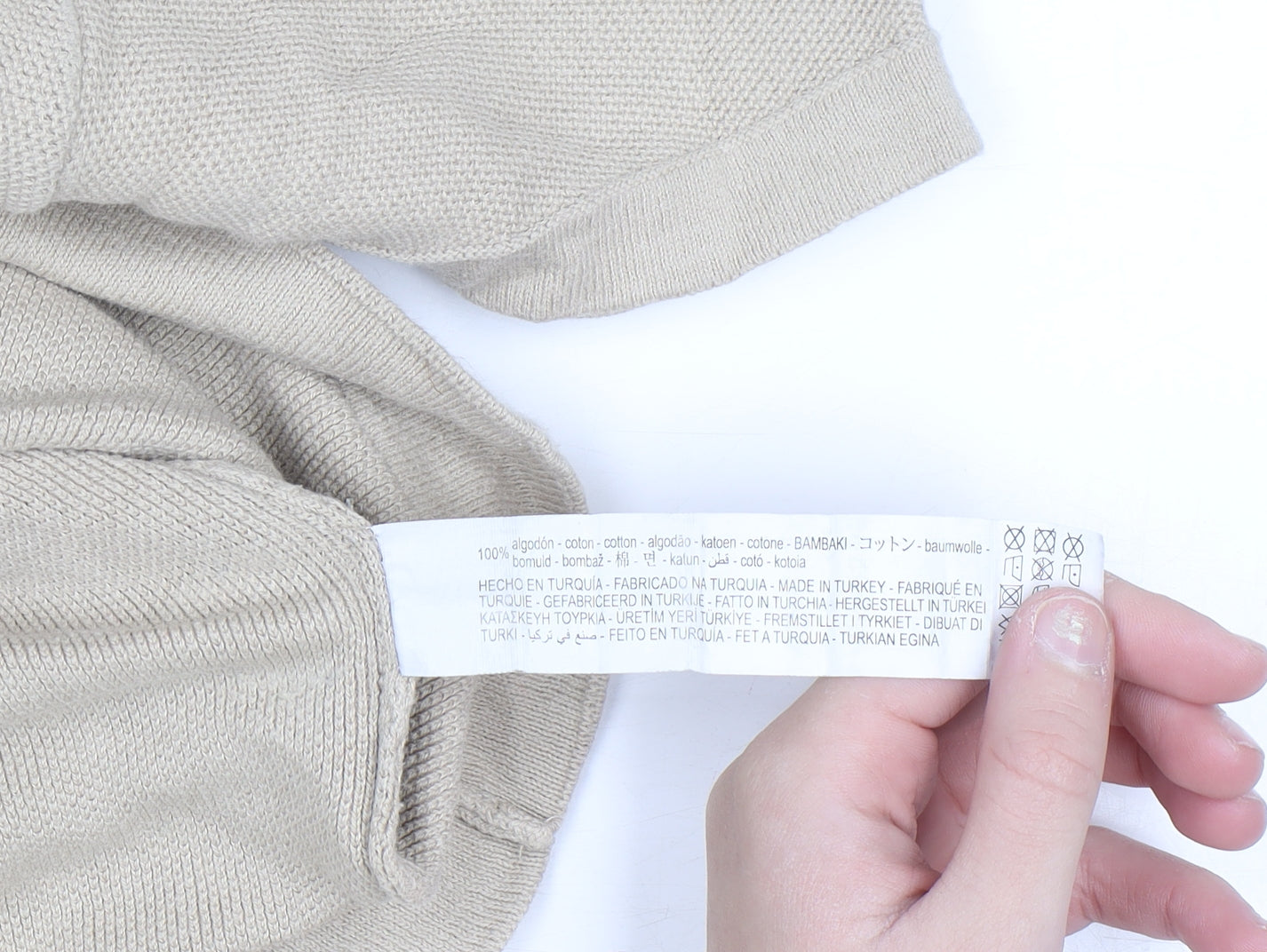 ZARA Women’s Beige Short Sleeve Cotton Knit Jumper Size S