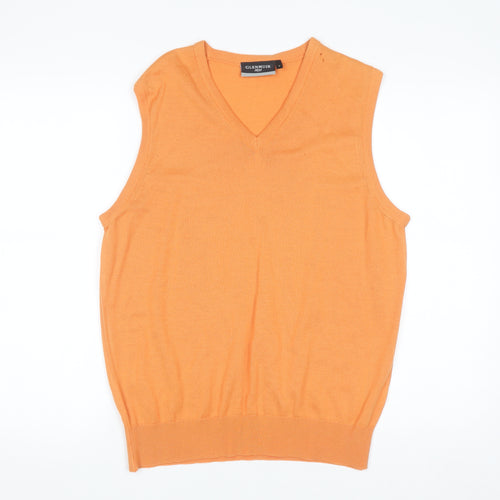 Glenmuir 1891 Men’s Orange Wool V-Neck Golf Vest Jumper Size S