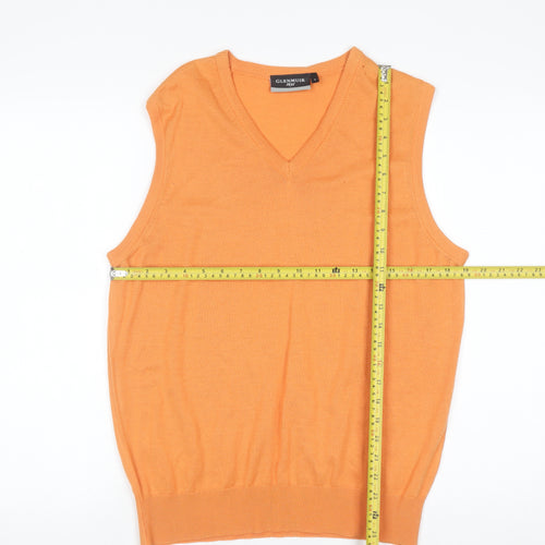 Glenmuir 1891 Men’s Orange Wool V-Neck Golf Vest Jumper Size S