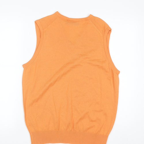 Glenmuir 1891 Men’s Orange Wool V-Neck Golf Vest Jumper Size S