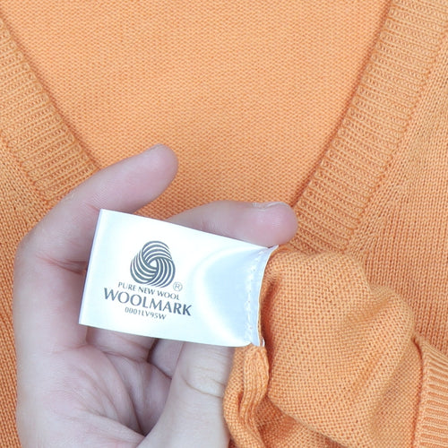 Glenmuir 1891 Men’s Orange Wool V-Neck Golf Vest Jumper Size S