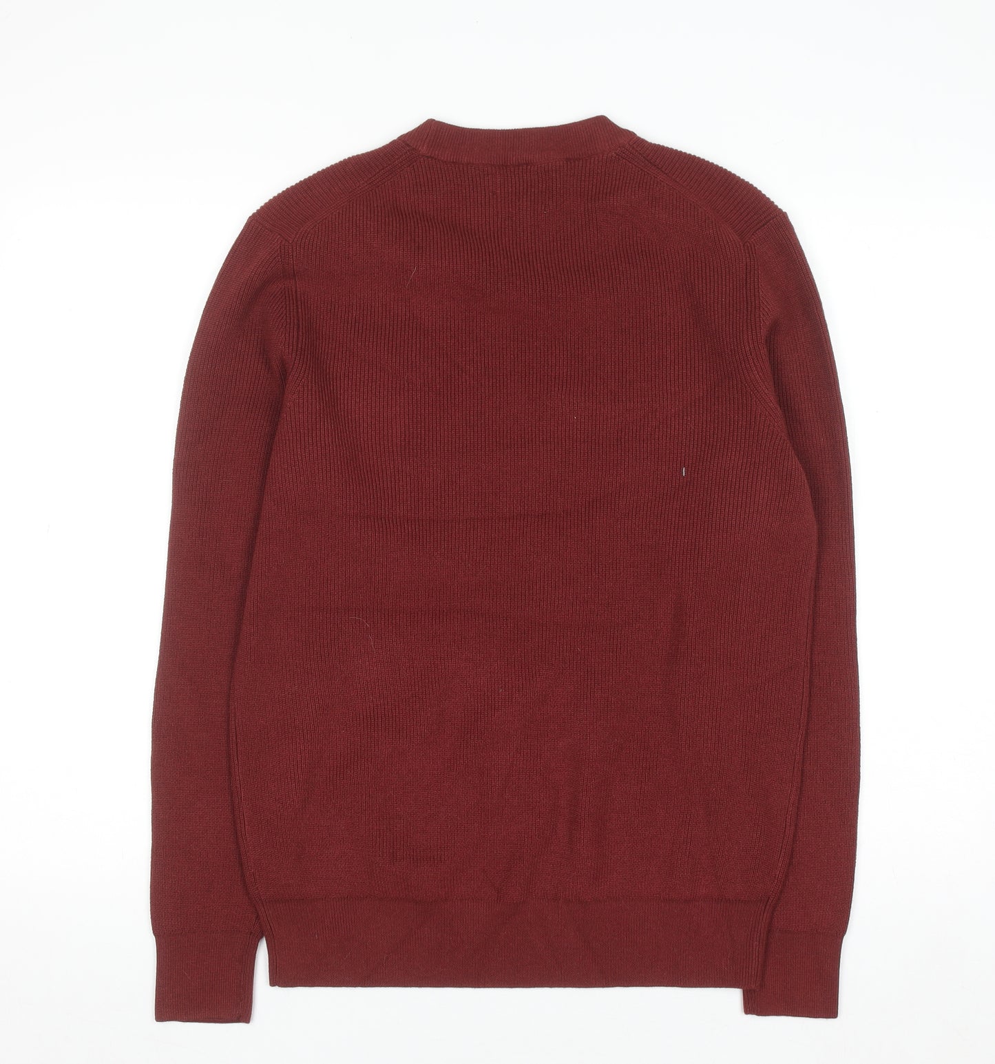 George Men's Red Cotton Blend Crew Neck Jumper Size M