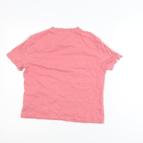 Adidas Girls Pink XS Short Sleeve Crew Neck Cotton T-Shirt