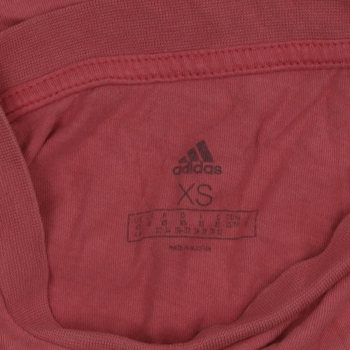 Adidas Girls Pink XS Short Sleeve Crew Neck Cotton T-Shirt