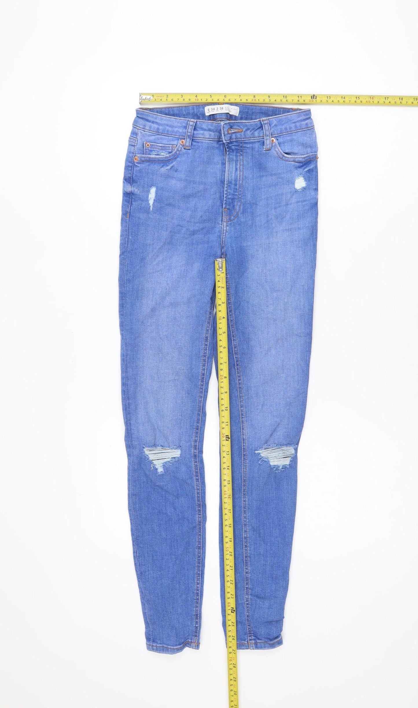 Denim Co Women Blue Size 6 Skinny Distressed Jeans