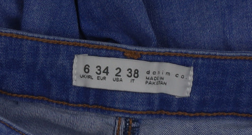 Denim Co Women Blue Size 6 Skinny Distressed Jeans