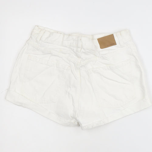 Pull&Bear Women White Denim Cut-Off Shorts Size 12