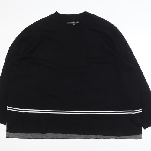 Nina Leonard Women's Black 4XL Crew Neck Long Sleeve Pullover Jumper