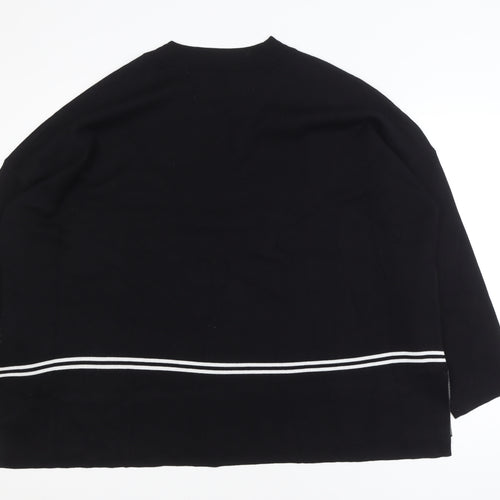 Nina Leonard Women's Black 4XL Crew Neck Long Sleeve Pullover Jumper
