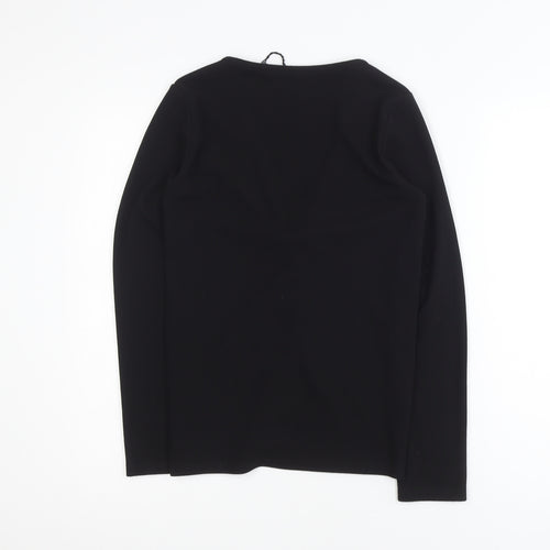 Zara Women's Black V-Neck Slim Fit Button Cardigan Size 14