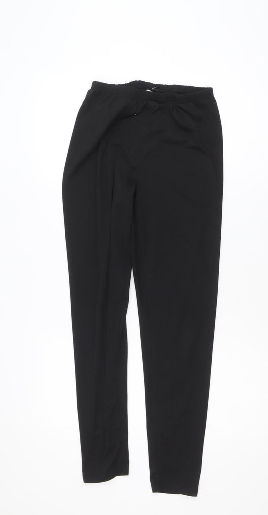 SHEIN Women Black M Ankle Leggings 90% Polyester Stretch
