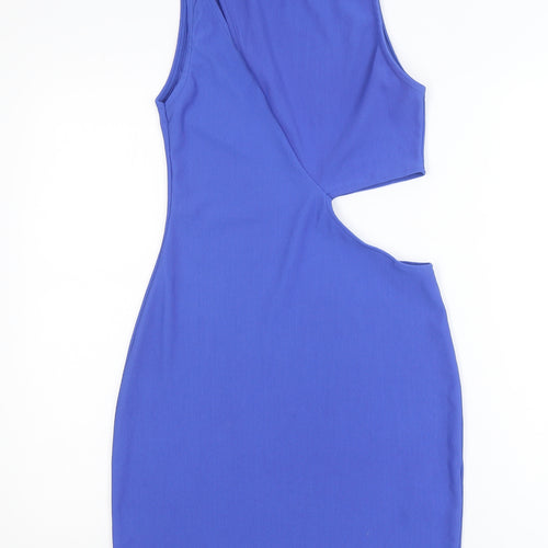 Pull & Bear Women Blue Bodycon Cut Out Sleeveless Dress Size 12