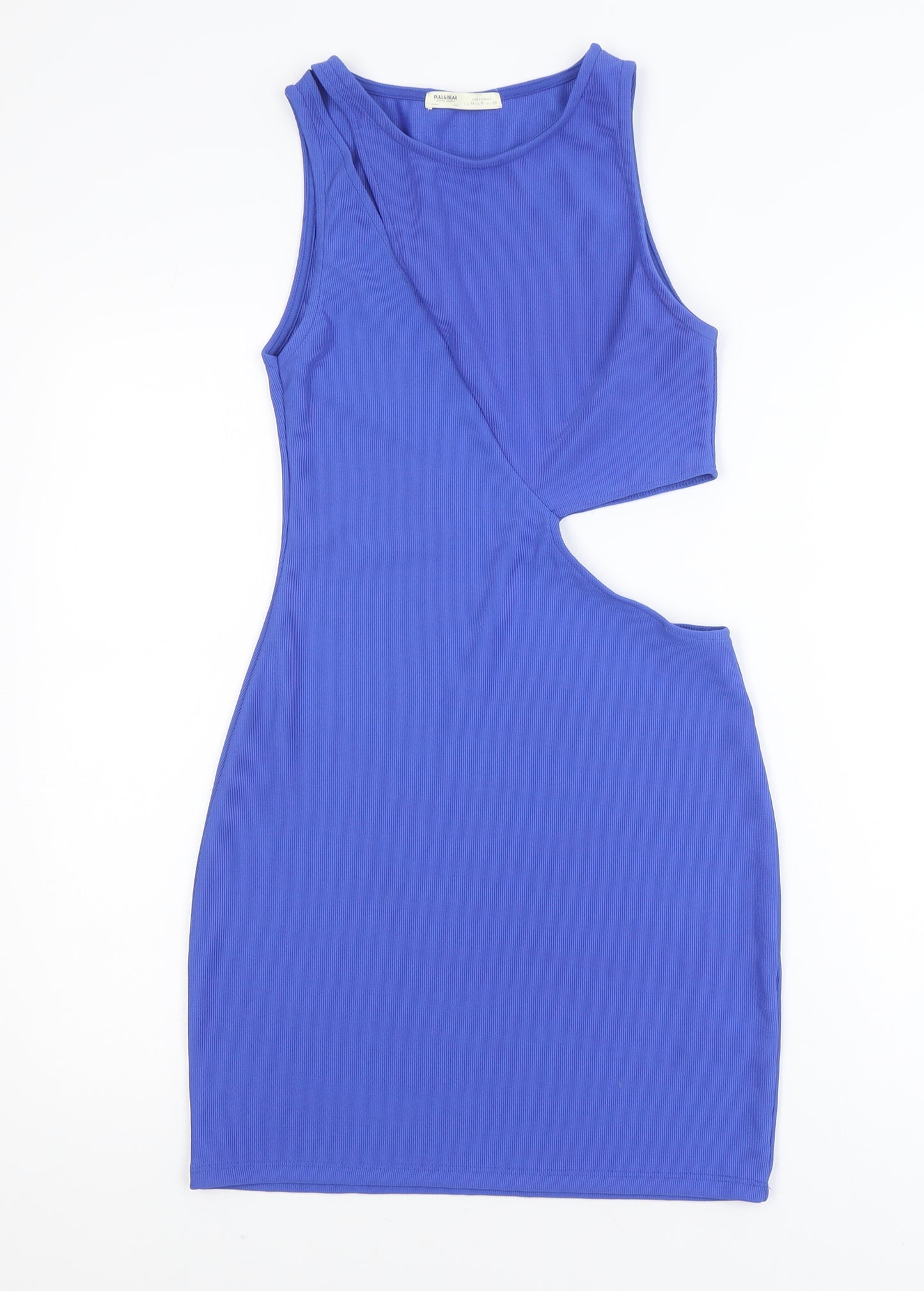 Pull & Bear Women Blue Bodycon Cut Out Sleeveless Dress Size 12