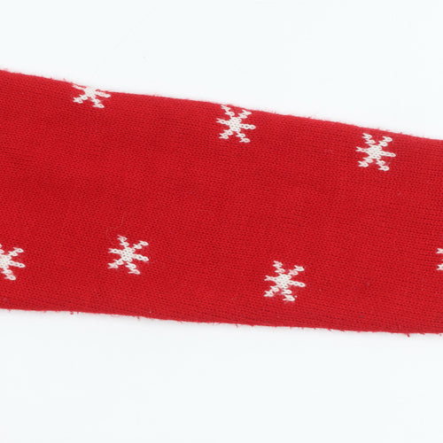 Primark Girls Red Christmas Reindeer Jumper 11-12 Years Acrylic Knit