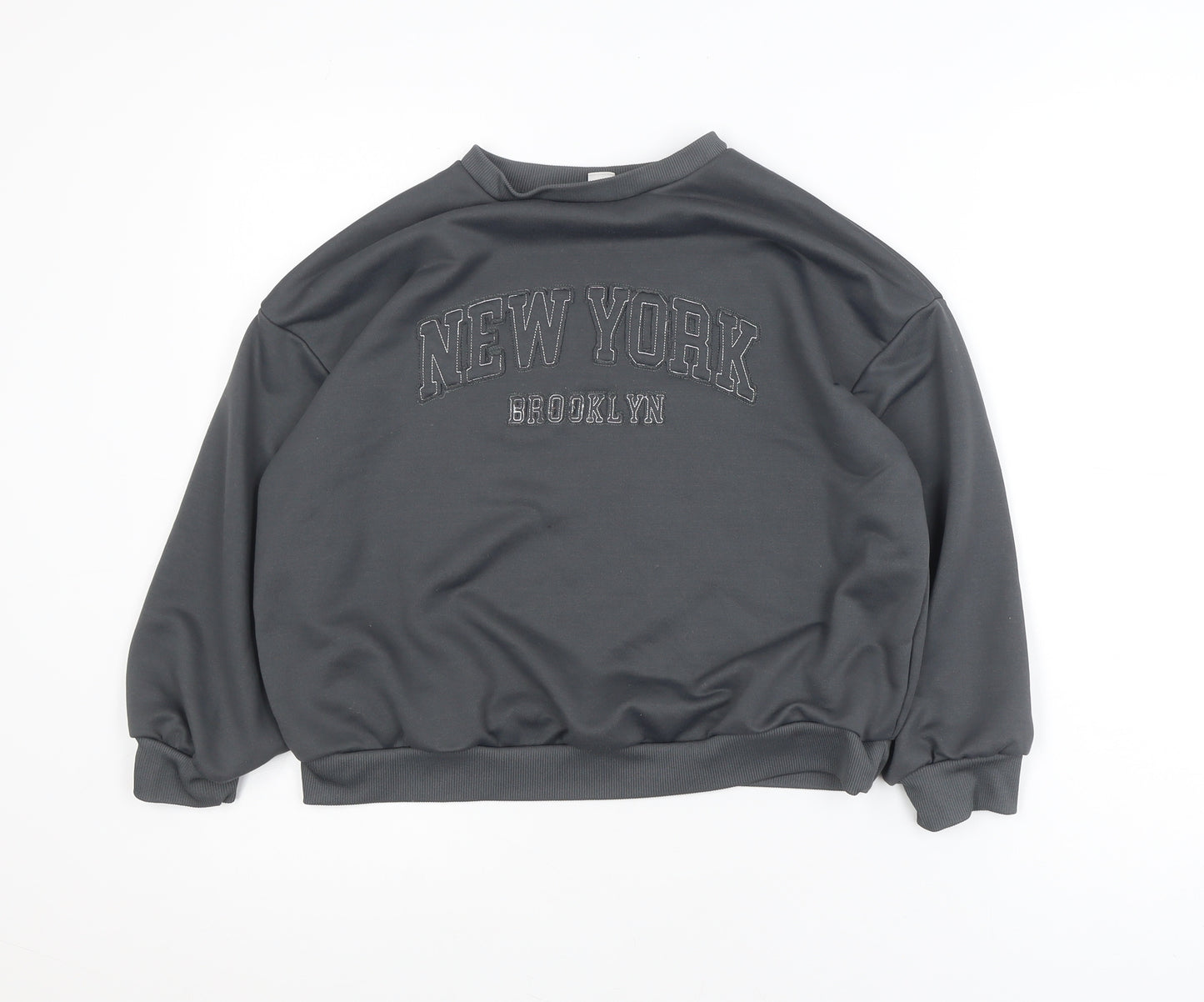 SUMWON Girls Grey New York Brooklyn Pullover Sweatshirt 12 Years