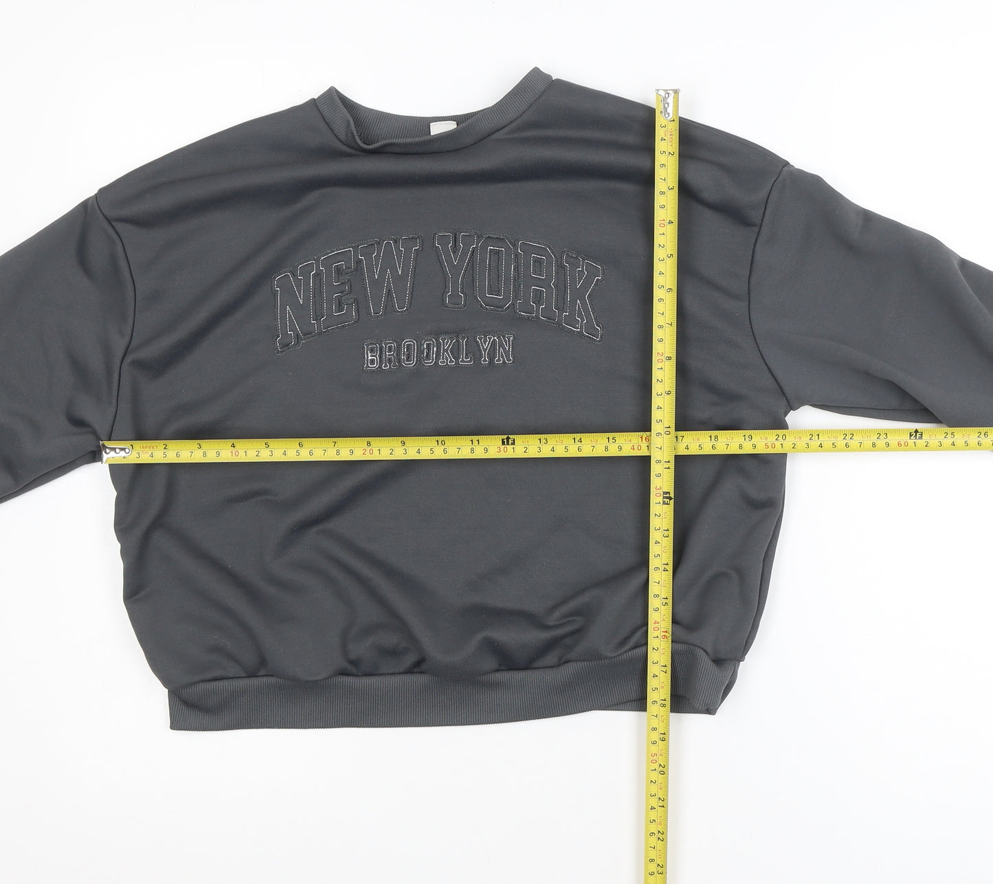 SUMWON Girls Grey New York Brooklyn Pullover Sweatshirt 12 Years