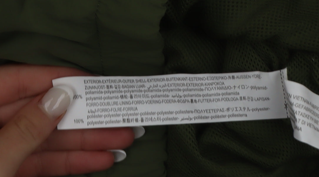 Bershka Women Green Cropped Hooded Windbreaker Jacket Size 12