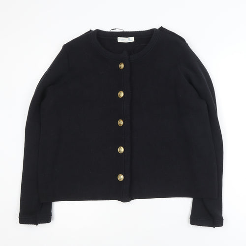 Primark Womens Black XL Crew Neck Knit Button Cardigan