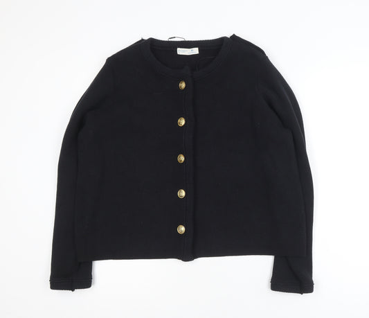 Primark Womens Black XL Crew Neck Knit Button Cardigan