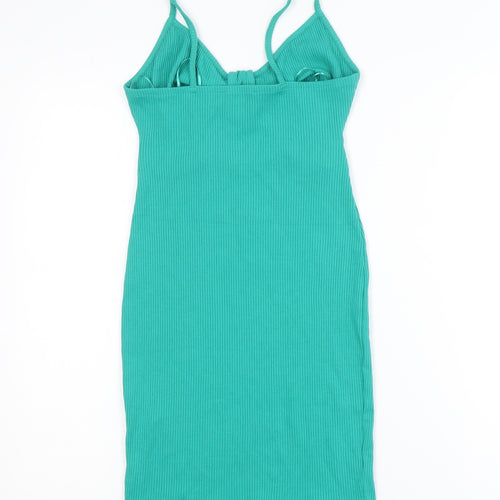 Primark Women Green Size 8 Bodycon Knit Sleeveless Dress