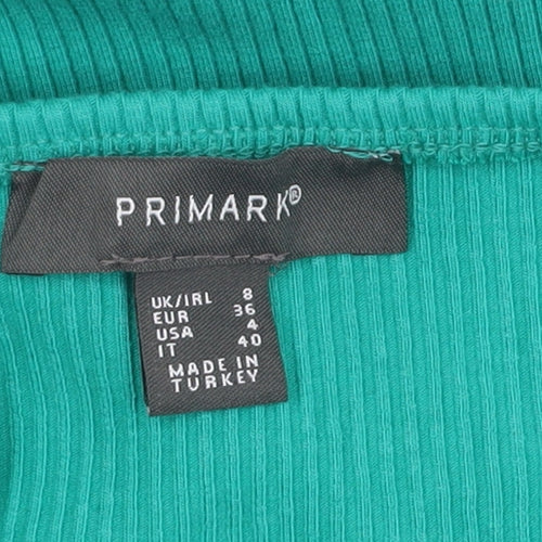 Primark Women Green Size 8 Bodycon Knit Sleeveless Dress