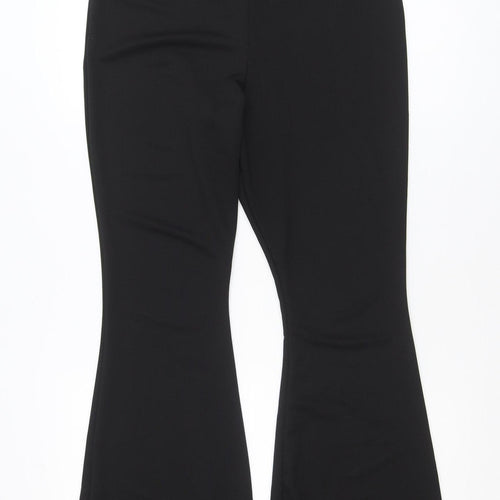 Boohoo Women Black Size 14 Mid Rise Stretch Jersey Leggings
