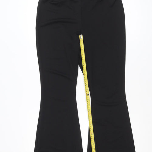 Boohoo Women Black Size 14 Mid Rise Stretch Jersey Leggings
