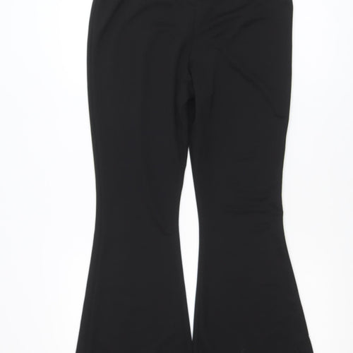 Boohoo Women Black Size 14 Mid Rise Stretch Jersey Leggings