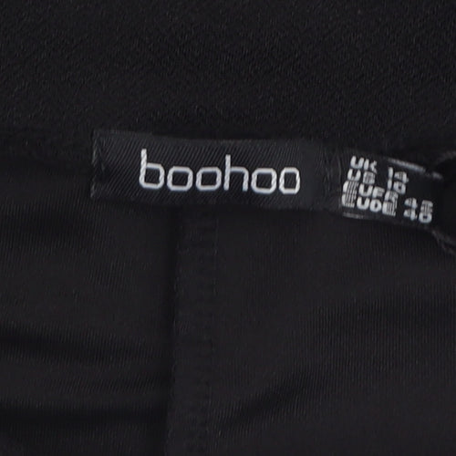 Boohoo Women Black Size 14 Mid Rise Stretch Jersey Leggings