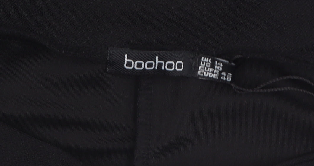 Boohoo Women Black Size 14 Mid Rise Stretch Jersey Leggings