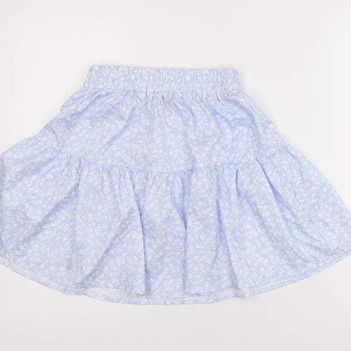 SHEIN Women Blue Floral A-Line Short Skirt XS Lightweight