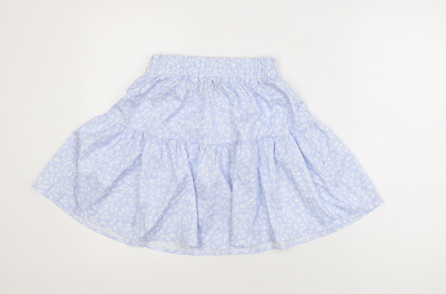 SHEIN Women Blue Floral A-Line Short Skirt XS Lightweight