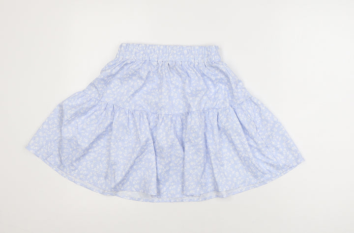 SHEIN Women Blue Floral A-Line Short Skirt XS Lightweight