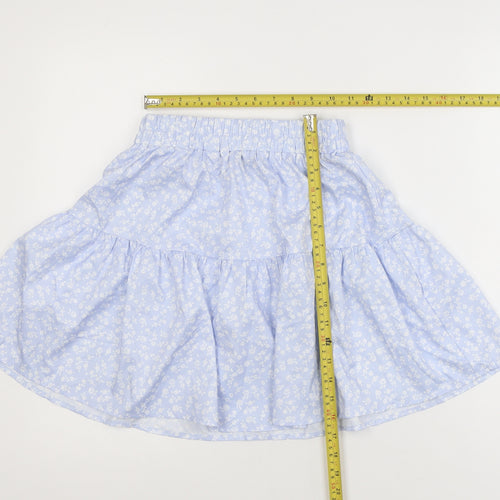 SHEIN Women Blue Floral A-Line Short Skirt XS Lightweight