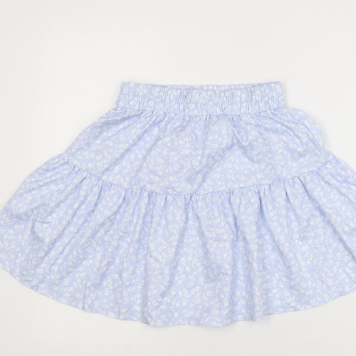 SHEIN Women Blue Floral A-Line Short Skirt XS Lightweight