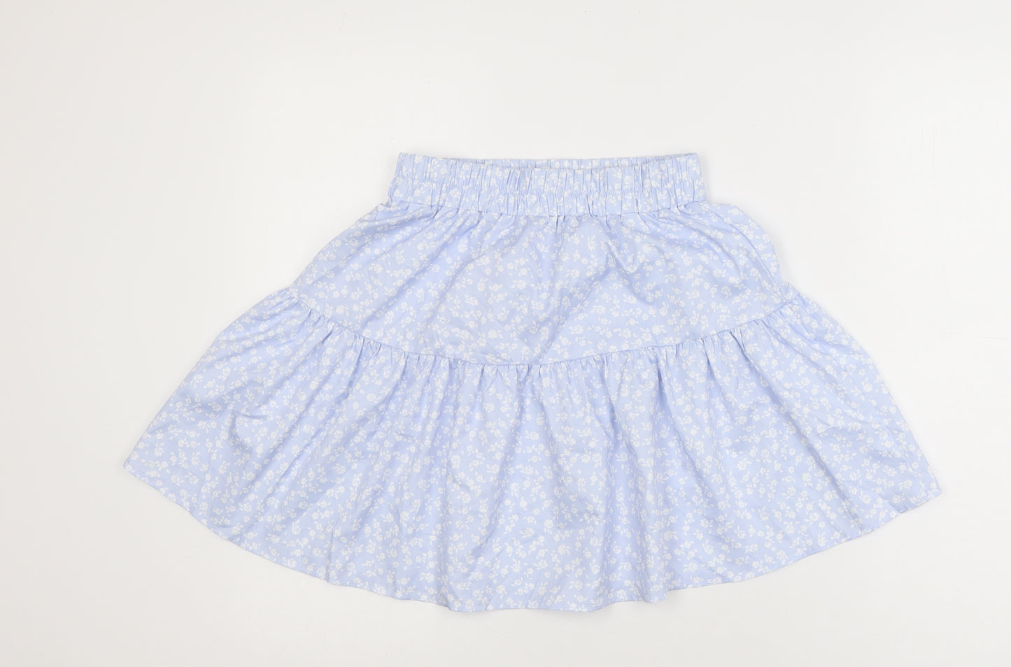 SHEIN Women Blue Floral A-Line Short Skirt XS Lightweight