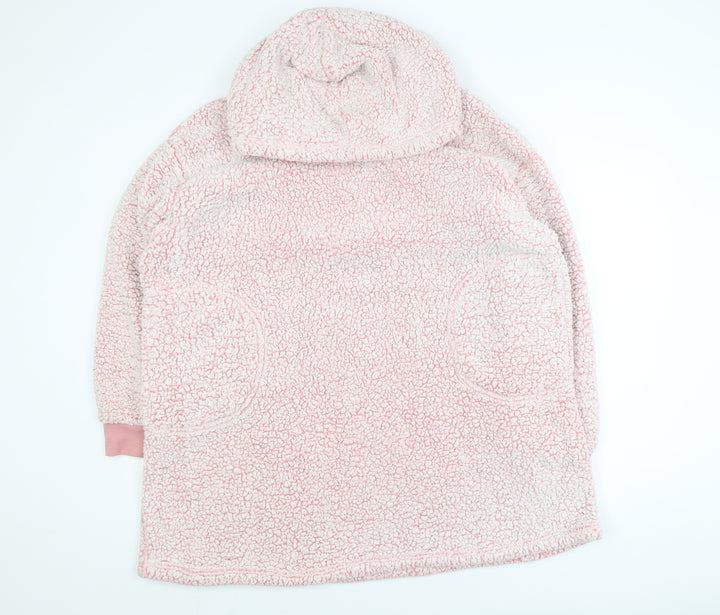 Primark Womens Pink Fleece Hooded Nightshirt XS Winter Warm