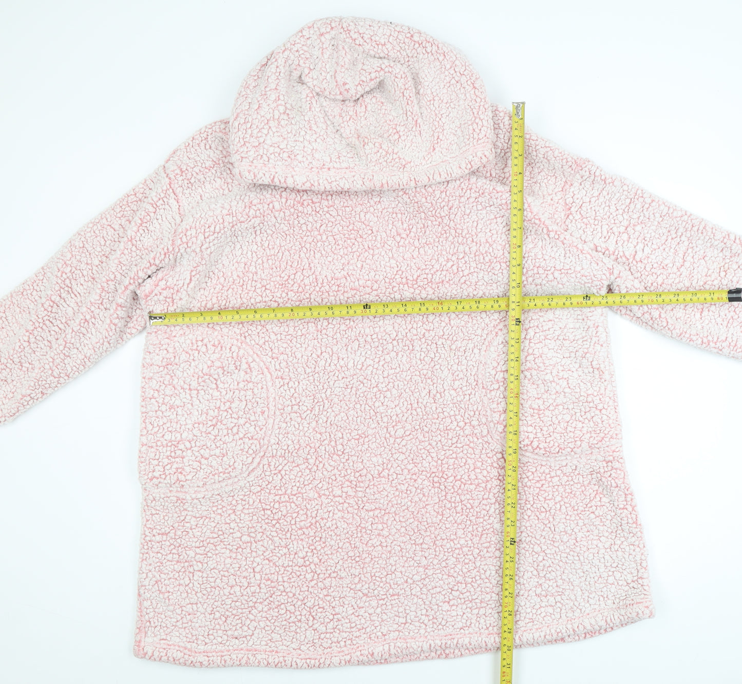 Primark Womens Pink Fleece Hooded Nightshirt XS Winter Warm