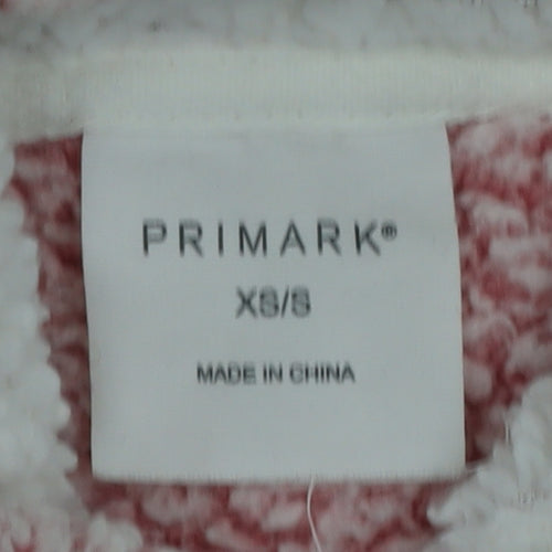 Primark Womens Pink Fleece Hooded Nightshirt XS Winter Warm