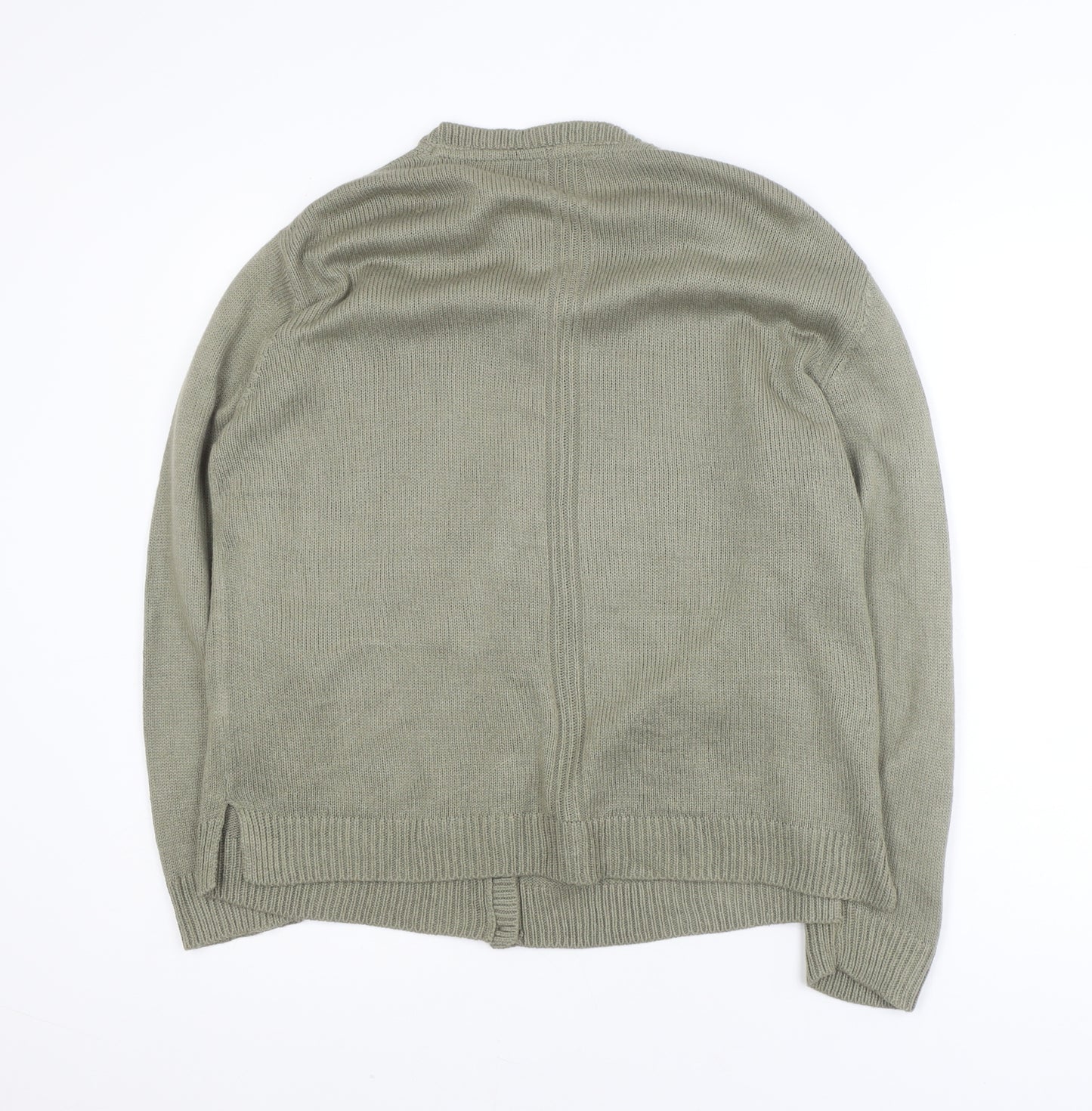 Essentials M Womens Green Cotton Button Cardigan Size M