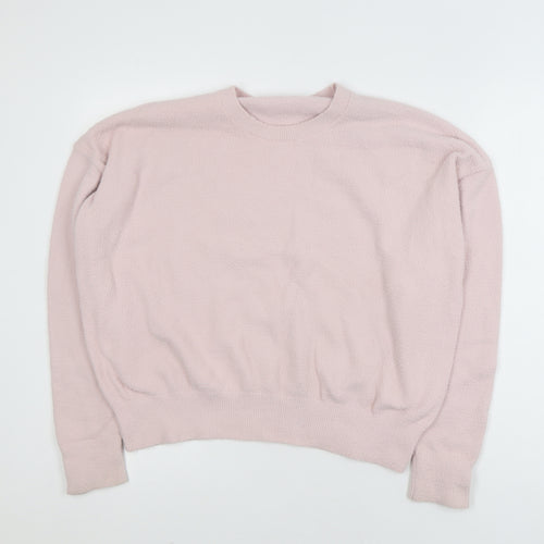 Savida Women Light Pink Pullover Sweater XL Nylon Crew Neck