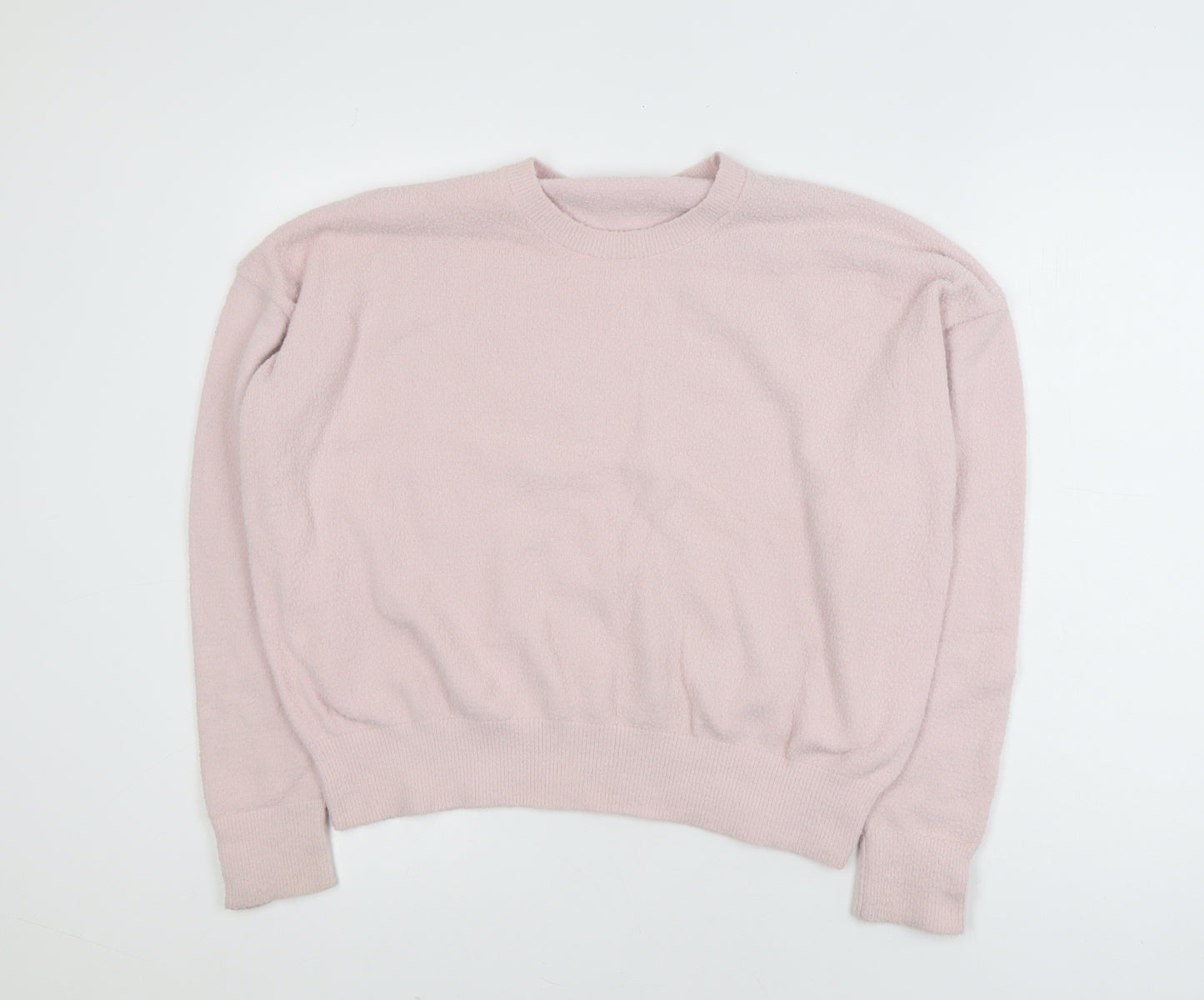 Savida Women Light Pink Pullover Sweater XL Nylon Crew Neck