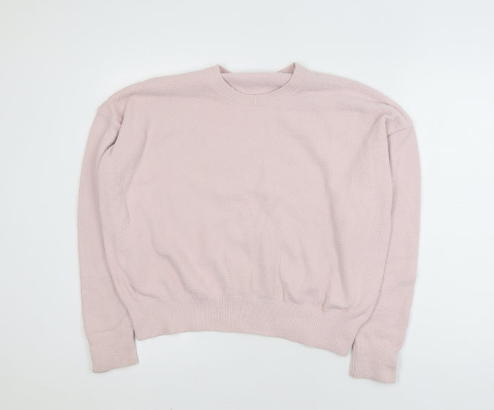 Savida Women Light Pink Pullover Sweater XL Nylon Crew Neck