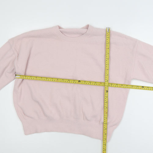 Savida Women Light Pink Pullover Sweater XL Nylon Crew Neck