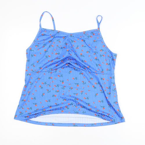 SHEIN Curve Blue Floral Cami Pyjama Top Women’s Plus 2XL
