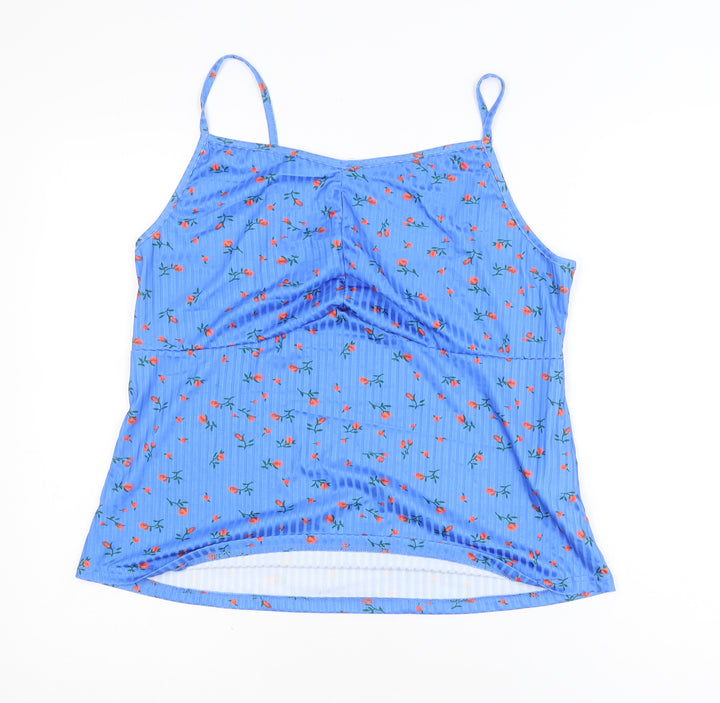 SHEIN Curve Blue Floral Cami Pyjama Top Women’s Plus 2XL